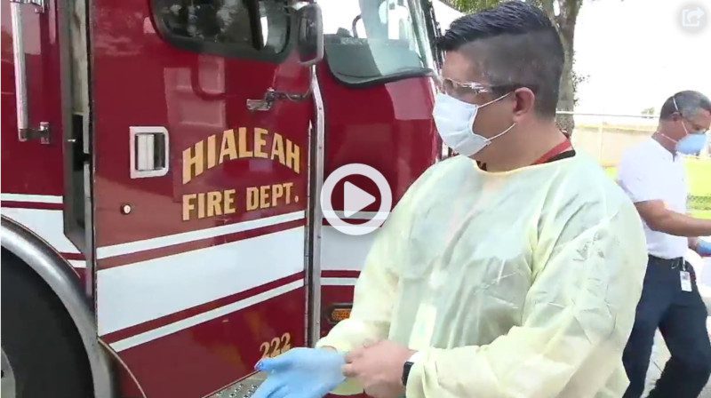 Entire Hialeah Fire Department gets quick test for coronavirus video cover small